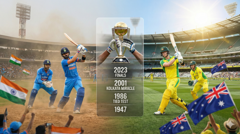Australian Men’s Cricket Team vs India National Cricket Team Timeline