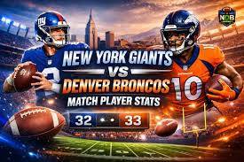 new york giants vs denver broncos match player stats
