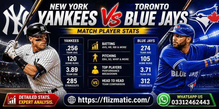 New York Yankees Vs Toronto Blue Jays Match Player Stats